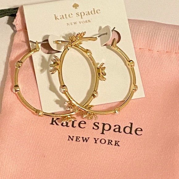 Kate Spade flower hoop earrings - Picture 7 of 11